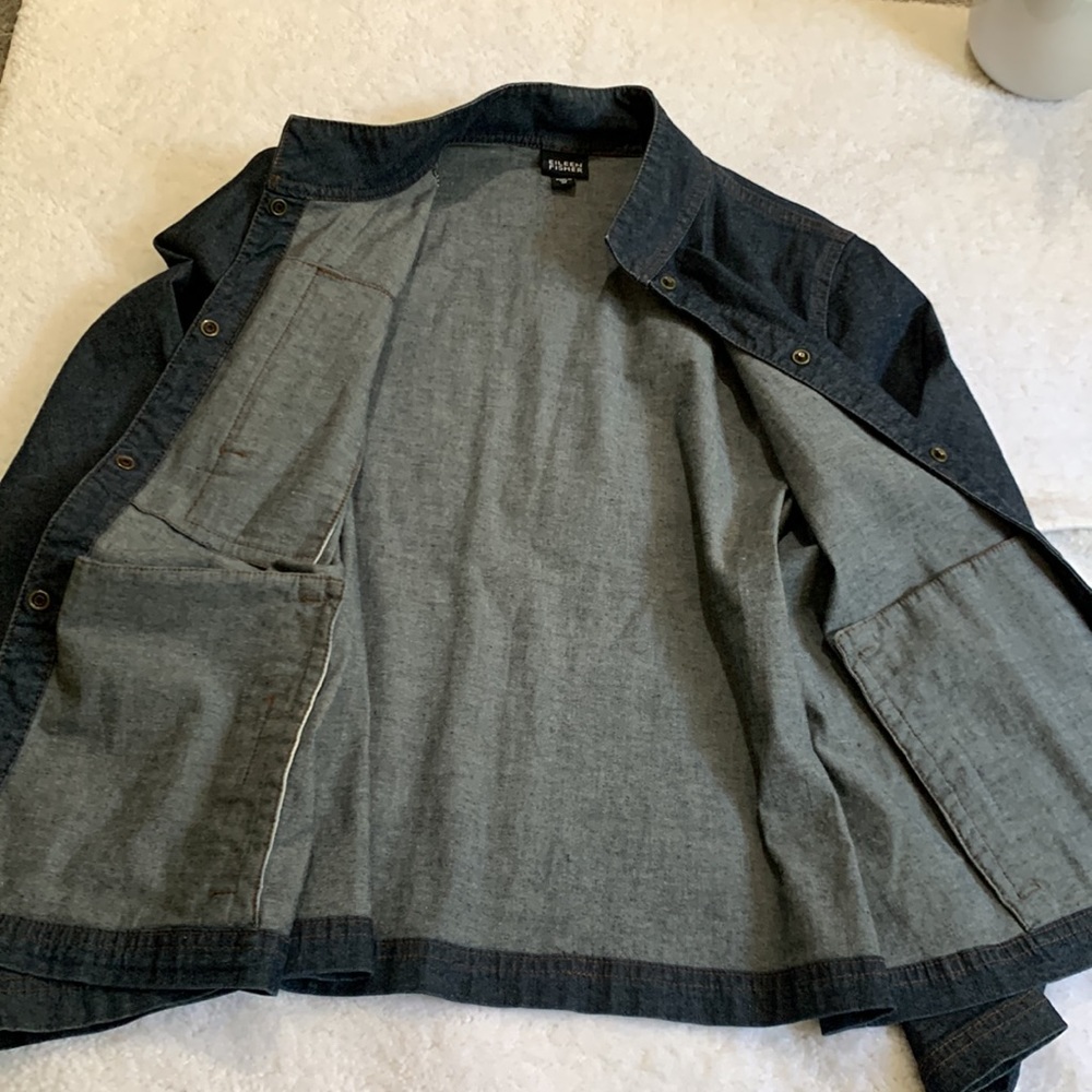 Eileen Fisher Lightweight Blue Denim Snap Front Jacket in Women's SZ M - Picture 8 of 16